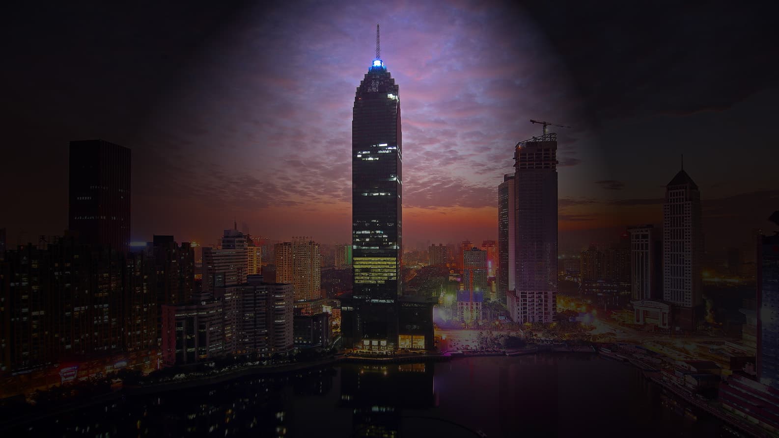 Wuhan Skyline with Minsheng Bank building
