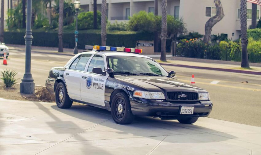 police car santa barbara california photography road trip