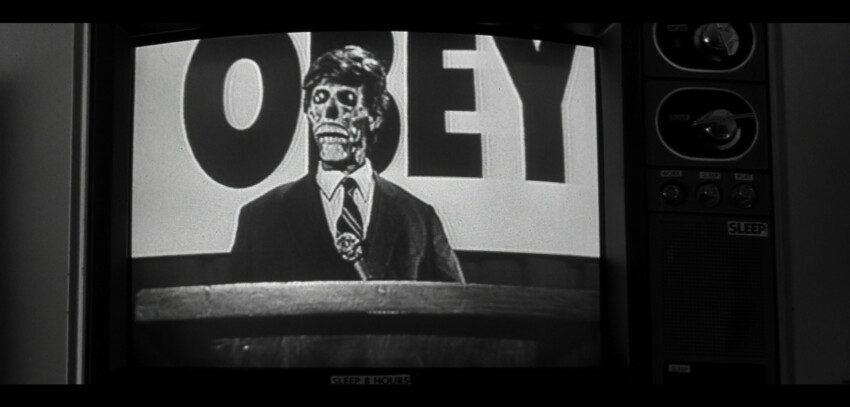 People obey to their masters of control | Scene from "They Live"